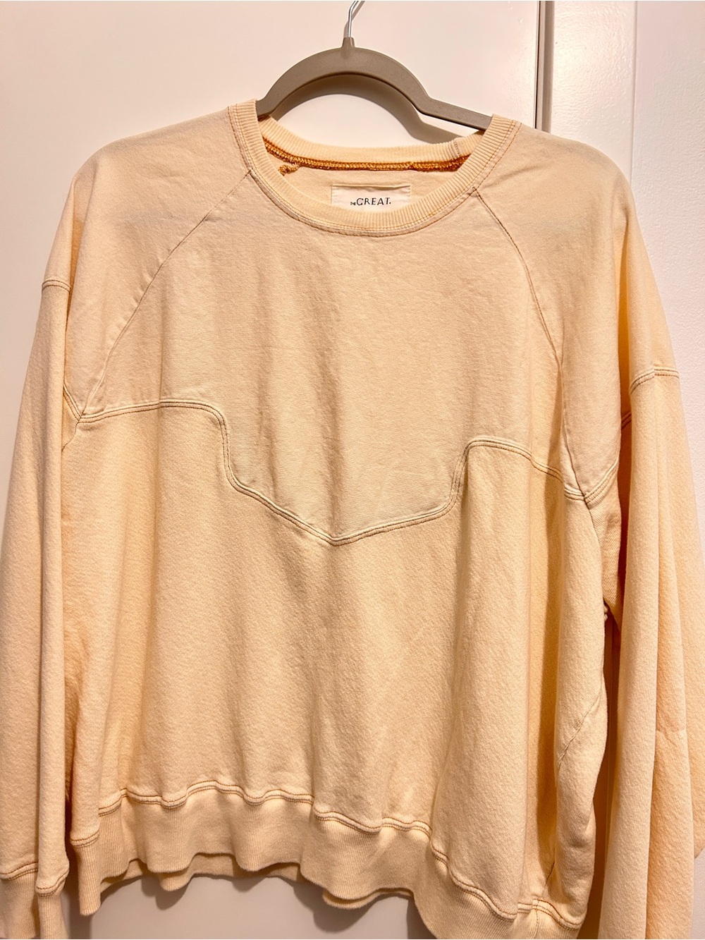 The Great. Western detail Light Cream Crewneck Sweatshirt size “1”